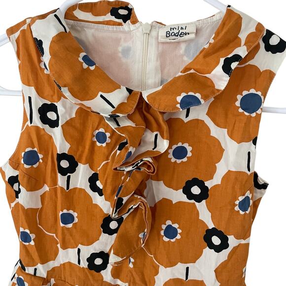 Mini Boden Orange Floral Kids Dress - Picture 2 of 4